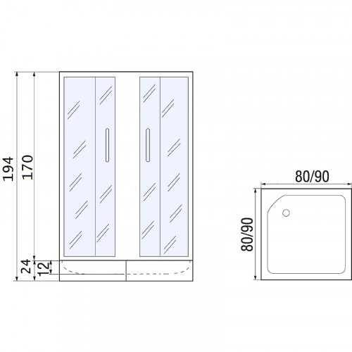 Душевой уголок River Morava 80x80 МТ 10000001301 без поддона