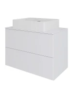 Тумба с раковиной Orange Otto 75 Ot-75TuMDF+B04-500W подвесная цвет Белый глянец