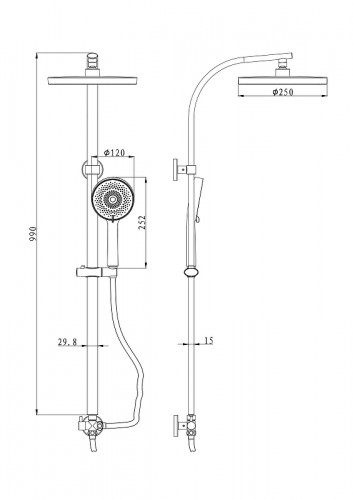 Душевая система Olive's KDC05 цвет Хром