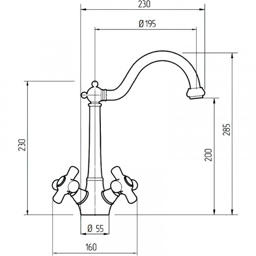 Смеситель для кухни Migliore Provance 18281 Золото латунь