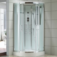 Душевая кабина Black&amp;White Galaxy 80х80 5501800 с гидромассажем профиль Серебристый хром задняя стенка Белая