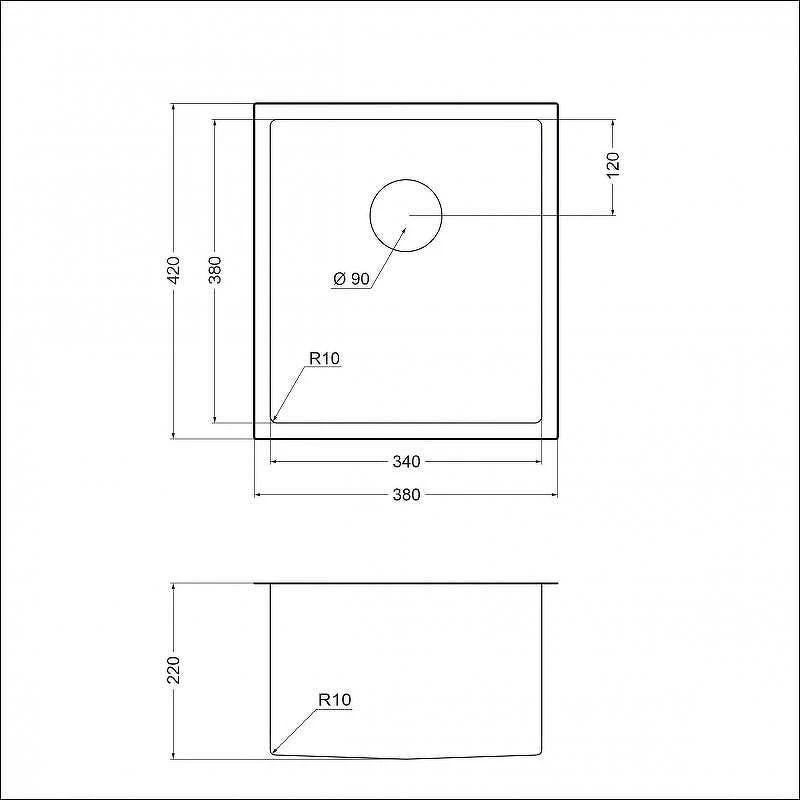 Кухонная мойка Emar PVD 38 EMB-130 PVD цвет Nano Golden