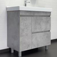 Тумба с раковиной Comforty Осло 80Н 00-00012959 Бетон светлый МДФ / ЛДСП