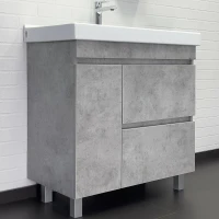 Тумба с раковиной Comforty Осло 80Н 00-00012959 Бетон светлый МДФ / ЛДСП