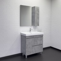 Тумба с раковиной Comforty Осло 80Н 00-00012959 Бетон светлый МДФ / ЛДСП