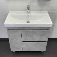 Тумба с раковиной Comforty Осло 80Н 00-00012959 Бетон светлый МДФ / ЛДСП