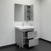 Тумба с раковиной Comforty Осло 80Н 00-00012959 Бетон светлый МДФ / ЛДСП