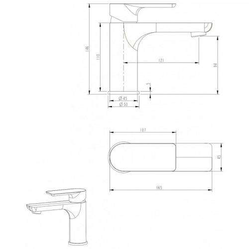 Смеситель для раковины Grocenberg GB2009CR Хром