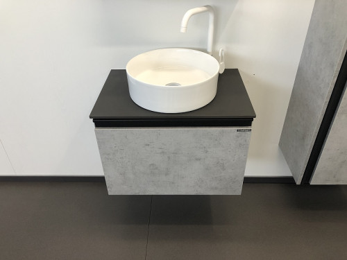 Тумба с раковиной Comforty Эдинбург 60 00-00002782 подвесная Бетон светлый МДФ / ЛДСП