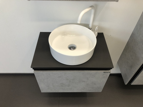 Тумба с раковиной Comforty Эдинбург 60 00-00002782 подвесная Бетон светлый МДФ / ЛДСП