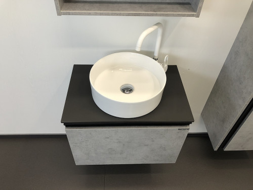 Тумба с раковиной Comforty Эдинбург 60 00-00002782 подвесная Бетон светлый МДФ / ЛДСП