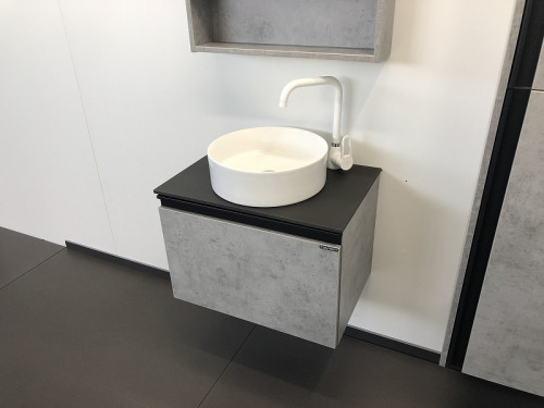 Тумба с раковиной Comforty Эдинбург 60 00-00002782 подвесная Бетон светлый МДФ / ЛДСП