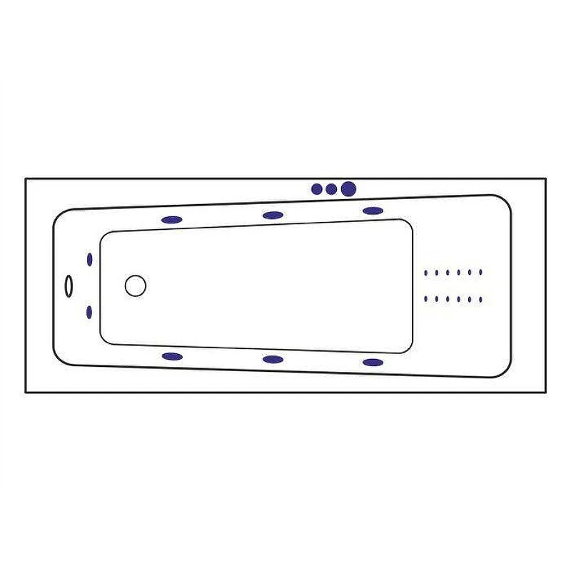Акриловая ванна Excellent Ava 160x70 WAEX.AVA16.SMARTNANO.CR цвет Белый с гидромассажем форсунки Хром