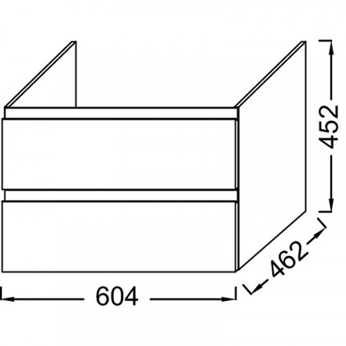 Тумба под раковину Jacob Delafon Madeleine 60 EB2052-J53 подвесная Черная матовая МДФ / ЛДСП