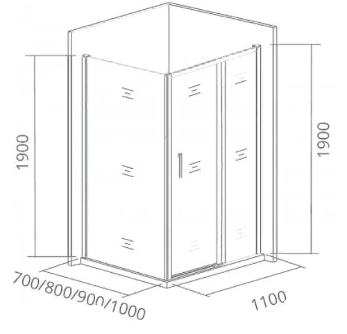Душевая дверь Good Door Cofe WTW-110-C-B 110 КФ00010 профиль Черный стекло прозрачное