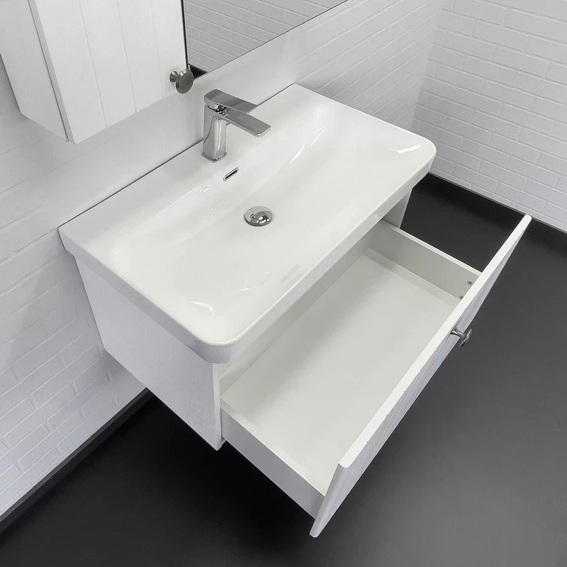 Тумба с раковиной Comforty Истра 80 00-00016607CF подвесная цвет Ясень беленый