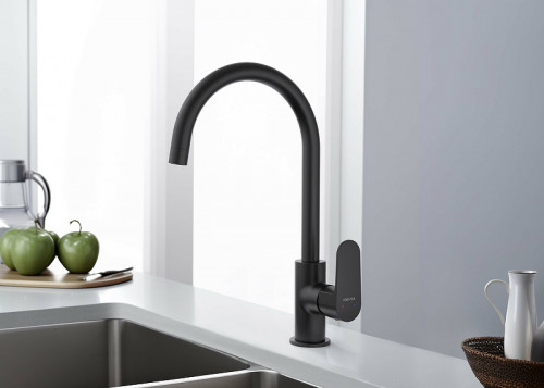 Смеситель для кухни Aquatek Оберон AQ1282MB Черный матовый латунь