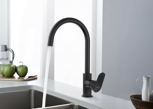 Смеситель для кухни Aquatek Оберон AQ1282MB Черный матовый латунь