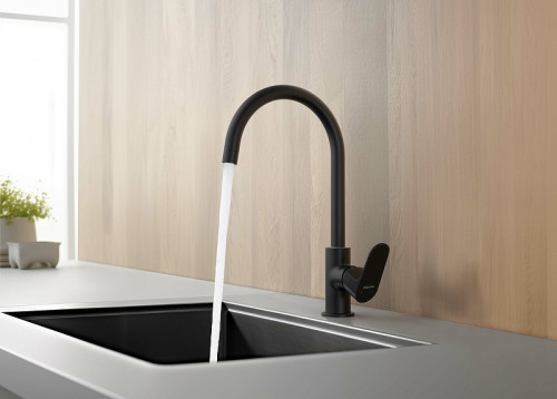 Смеситель для кухни Aquatek Оберон AQ1282MB Черный матовый латунь