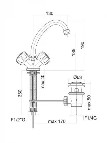 Смеситель для раковины Fiore Astro 14CR0367 цвет Хром