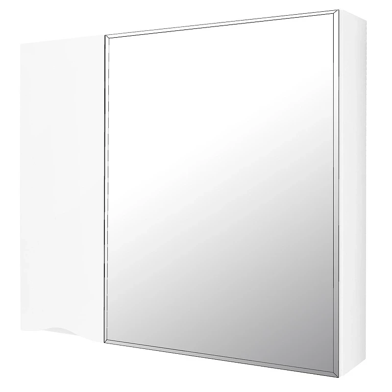 Зеркало со шкафом Loranto Santorini 80 L CS00086971 цвет Белый глянцевый