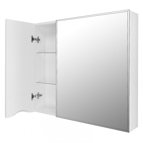 Зеркало со шкафом Loranto Santorini 80 L CS00086971 цвет Белый глянцевый