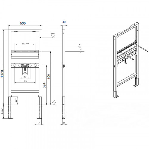 Инсталляция Aquatek INSR-0000001 для раковины Синяя нержавеющая сталь