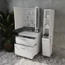 Шкаф пенал Style Line Каре Люкс Plus 30 СС-00002325 с бельевой корзиной Белый МДФ / ЛДСП