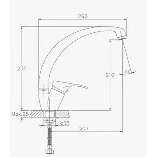 Смеситель для кухни D-Lin D150422-A цвет  Черный матовый