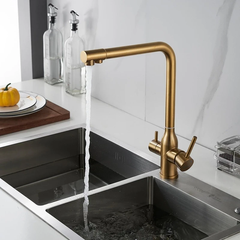 Смеситель для кухни Shevanik S248G цвет Золотой сатин