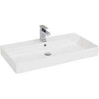 Раковина Allen Brau Sanovit Slim Synergy 85 17085-KL Белая фарфор полувстраиваемая