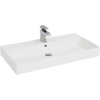 Раковина Allen Brau Sanovit Slim Synergy 85 17085-KL Белая фарфор полувстраиваемая