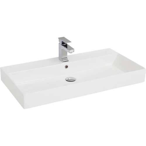 Раковина Allen Brau Sanovit Slim Synergy 85 17085-KL Белая фарфор полувстраиваемая