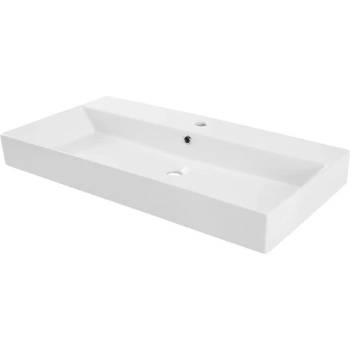 Раковина Allen Brau Sanovit Slim Synergy 85 17085-KL Белая фарфор полувстраиваемая
