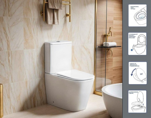 Унитаз компакт Ceruttispa Manlio Tornado CT10618 с бачком и сиденьем Микролифт