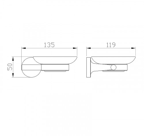 Мыльница Wonzon &amp; Woghand Simple WW-6522 цвет Хром