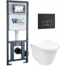 Комплект унитаза с инсталляцией WeltWasser MARBERG 410 + TELBACH 004 GL-WT + MAR 410 SE MT-BL 10000011129 цвет Белый глянцевый с сиденьем Микролифт и клавишей смыва цвет Черный матовый