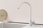 Смеситель для кухни Polygran Альтаир 849006 Белый хлопок нержавеющая сталь