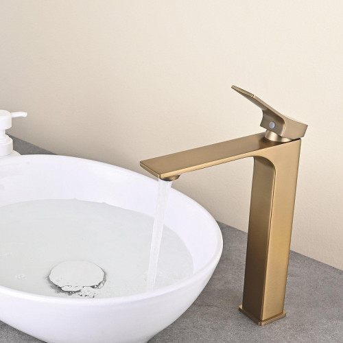 Смеситель для раковины Shevanik S6111G цвет Золотой сатин