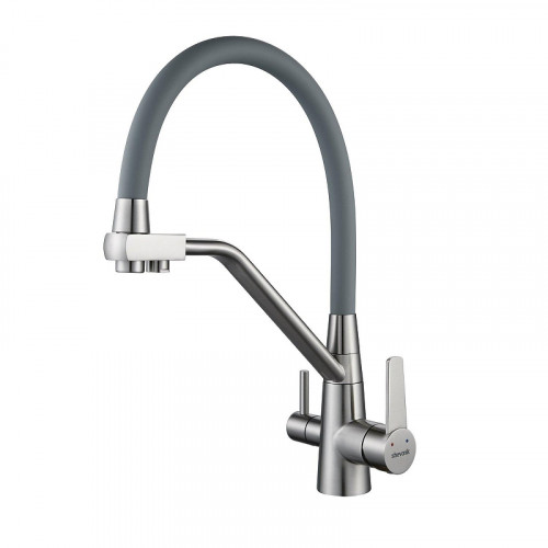 Смеситель для кухни Shevanik S968L цвет Сатин Серый