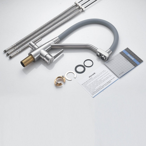 Смеситель для кухни Shevanik S968L цвет Сатин Серый