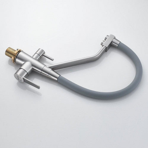 Смеситель для кухни Shevanik S968L цвет Сатин Серый