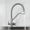 Смеситель для кухни Shevanik S968L цвет Сатин Серый