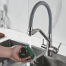 Смеситель для кухни Shevanik S968L цвет Сатин Серый