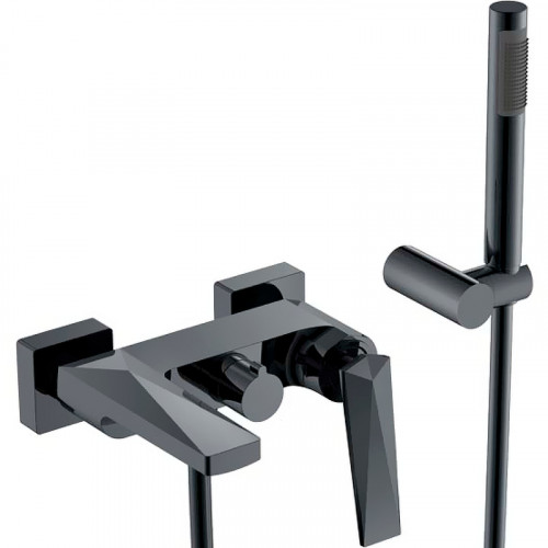 Смеситель для ванны Boheme Venturo 373-SGM Оружейная сталь глянцевая латунь на стену