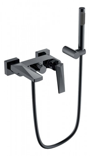 Смеситель для ванны Boheme Venturo 373-SGM Оружейная сталь глянцевая латунь на стену