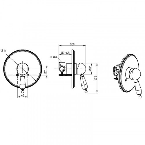 Смеситель для душа Boheme Tradizionale Chromo 265-BLC Хром латунь встраиваемый