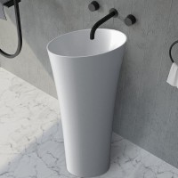 Раковина Abber Stein 50 AS2509-H Белая матовая искусственный камень (литьевой мрамор) напольный
