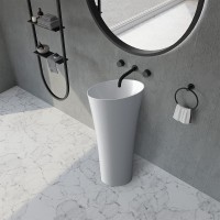 Раковина Abber Stein 50 AS2509-H Белая матовая искусственный камень (литьевой мрамор) напольный