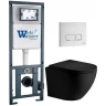 Комплект унитаза с инсталляцией WeltWasser MARBERG 410 + MERZBACH 043 XL MT-BL + MAR 410 SE GL-WT 10000014144 цвет Белый глянцевый с сиденьем Микролифт и клавишей смыва цвет Белый глянцевый